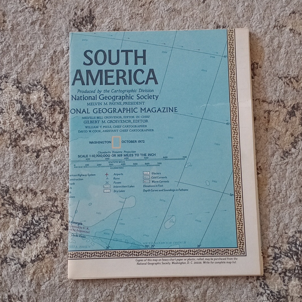 National Geographic South America Map in Light Blue